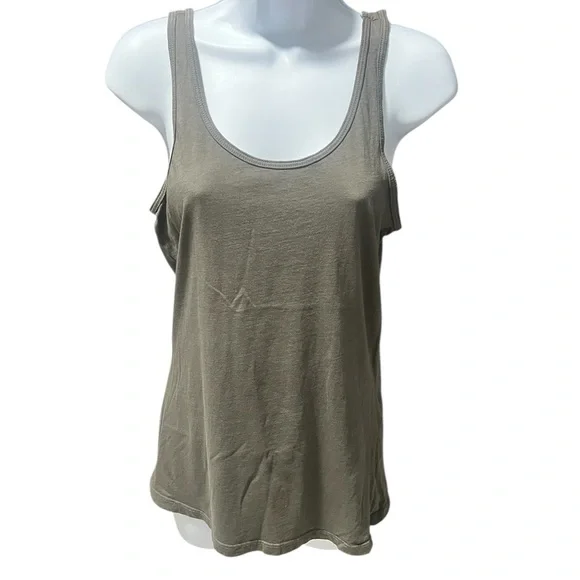 Groceries Apparel Olive Green Cotton Tank Top L - Picture 1 of 5